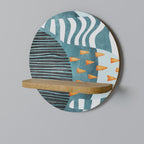 SHROUDED SHAPES Estante Redondo Decorativo en Efecto Roble