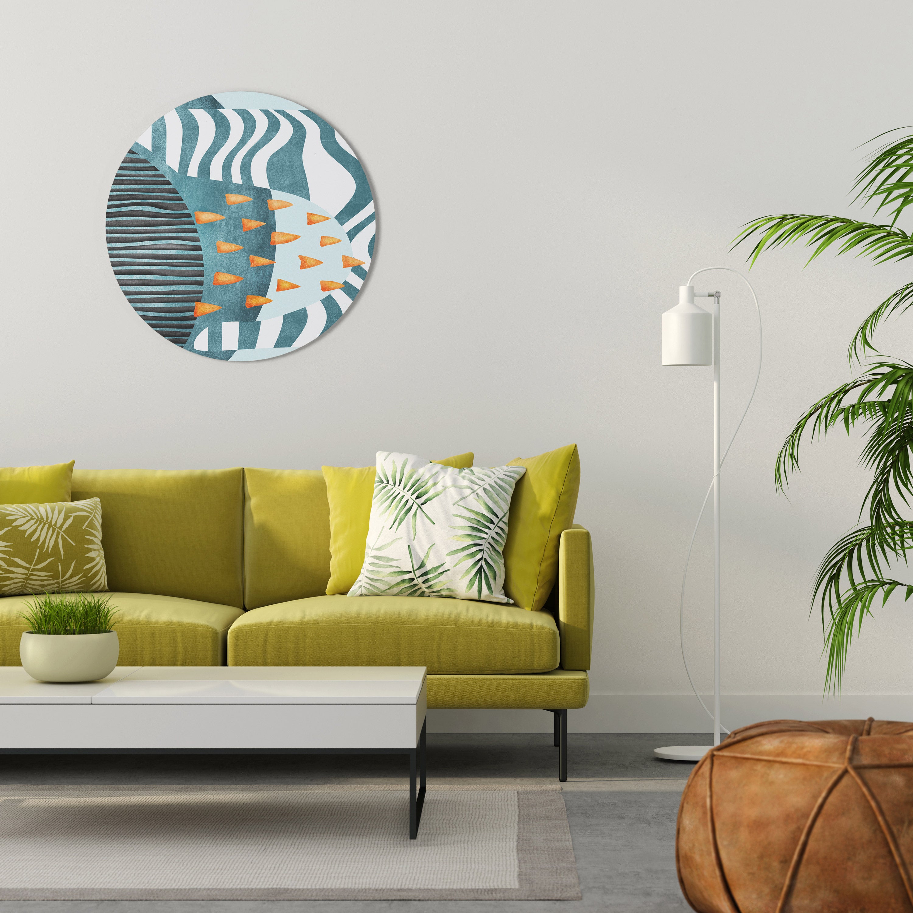 SHROUDED SHAPES Round Wall Art