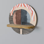 WHISPERS OF FORM Estante Redondo Decorativo en Efecto Roble