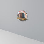 WHISPERS OF FORM Estante Redondo Decorativo en Efecto Roble