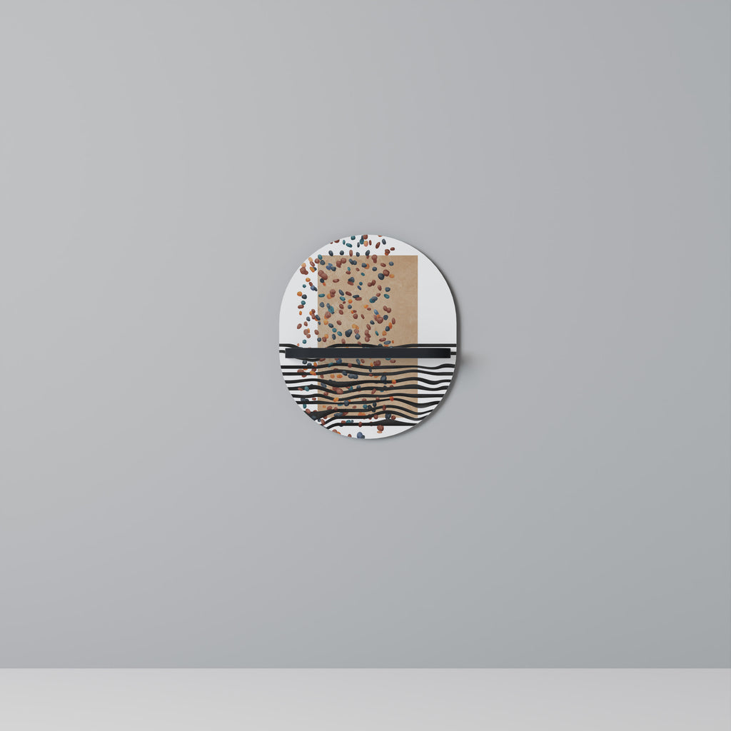 IMAGINARY RAIN Oval Art Shelf In Black Finish