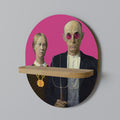 AMERICAN GOTHIC BLING Estante Ovalado Decorativo en Efecto Roble