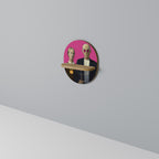 AMERICAN GOTHIC BLING Estante Ovalado Decorativo en Efecto Roble