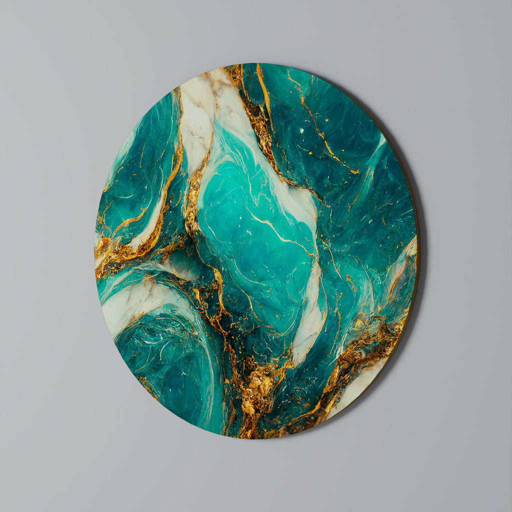 Arte de pared redondo SUSURROS DORADOS