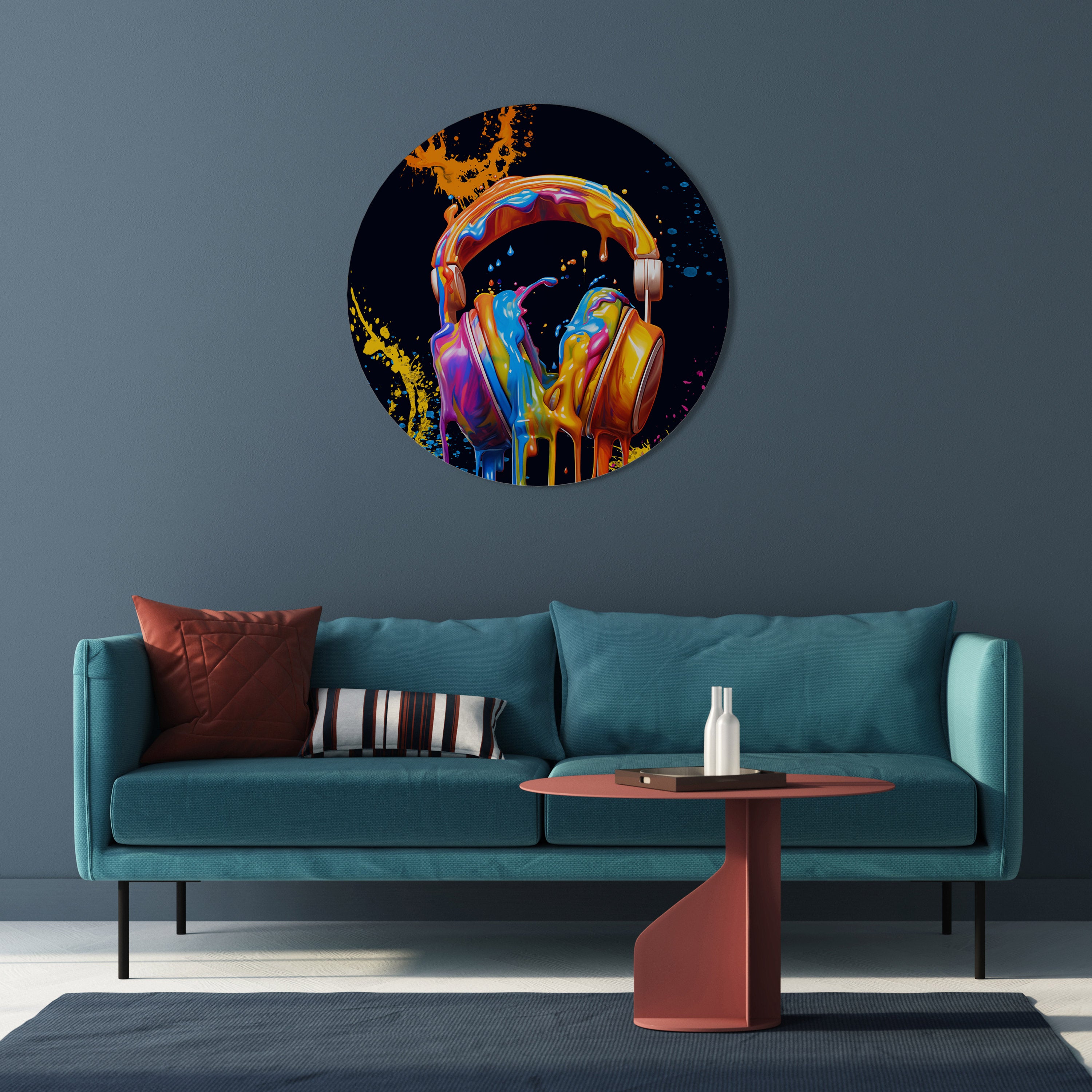 MUSIC IS MY EXTASY Round Wall Art