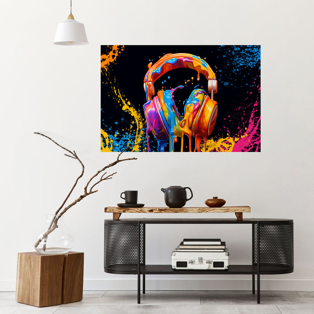 LA MÚSICA ES MI ÉXTASIS Póster horizontal autoadhesivo