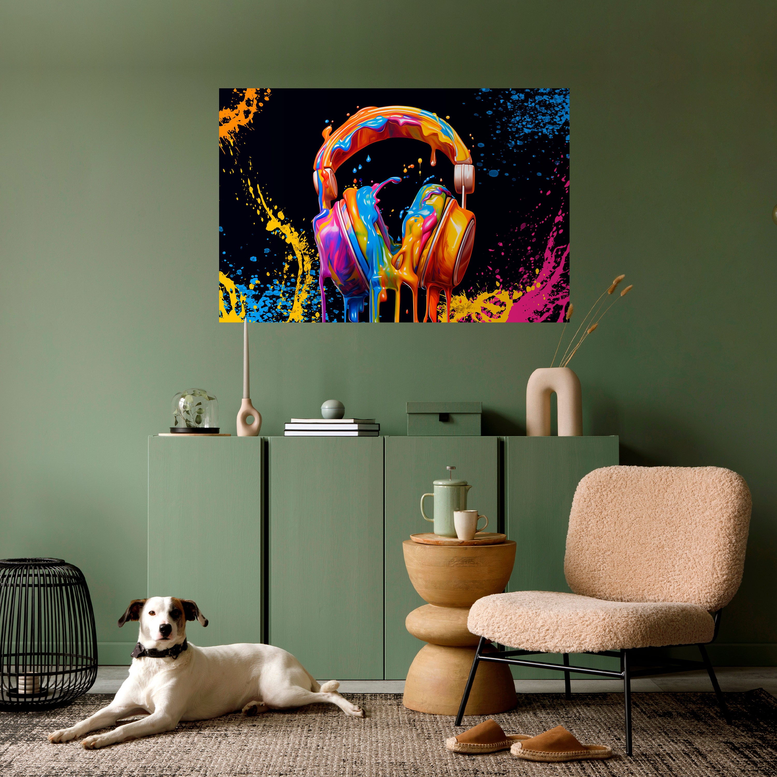 LA MÚSICA ES MI ÉXTASIS Póster horizontal autoadhesivo