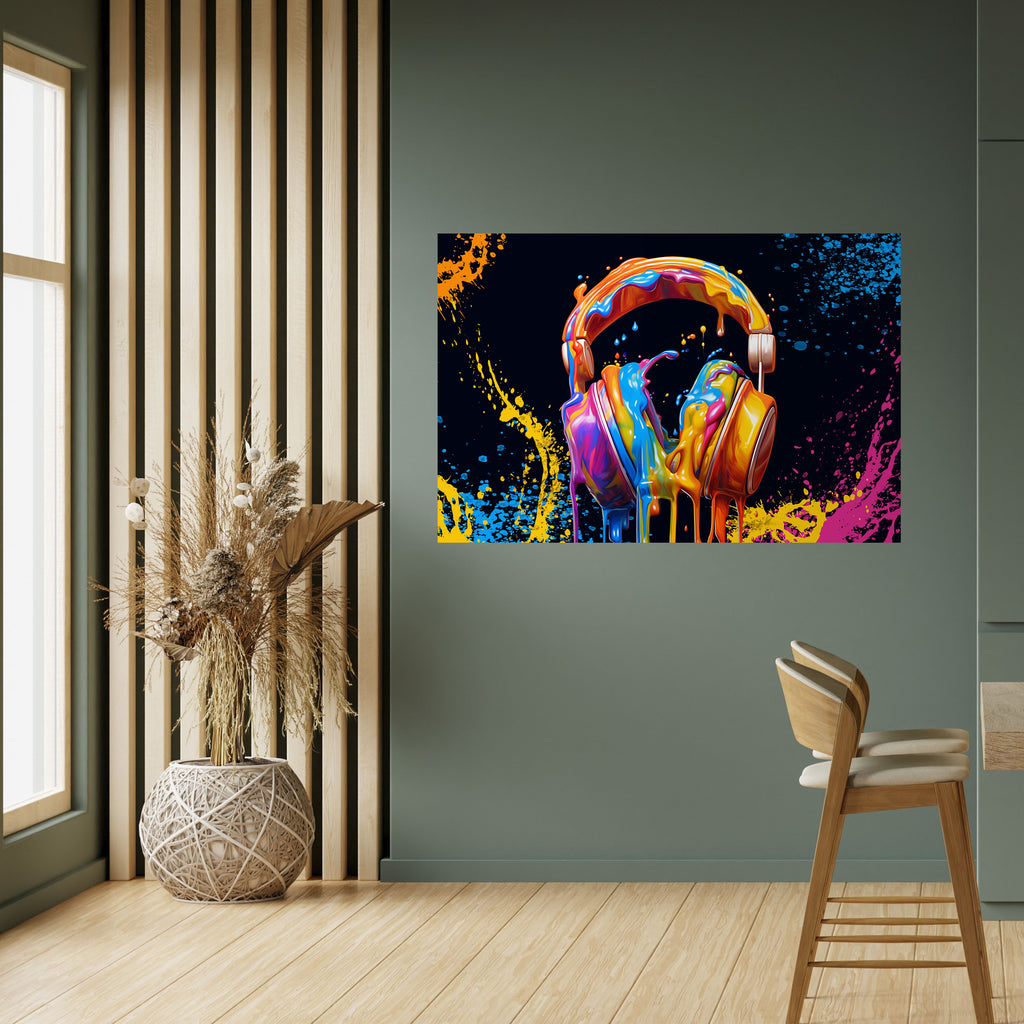 LA MÚSICA ES MI ÉXTASIS Póster horizontal autoadhesivo