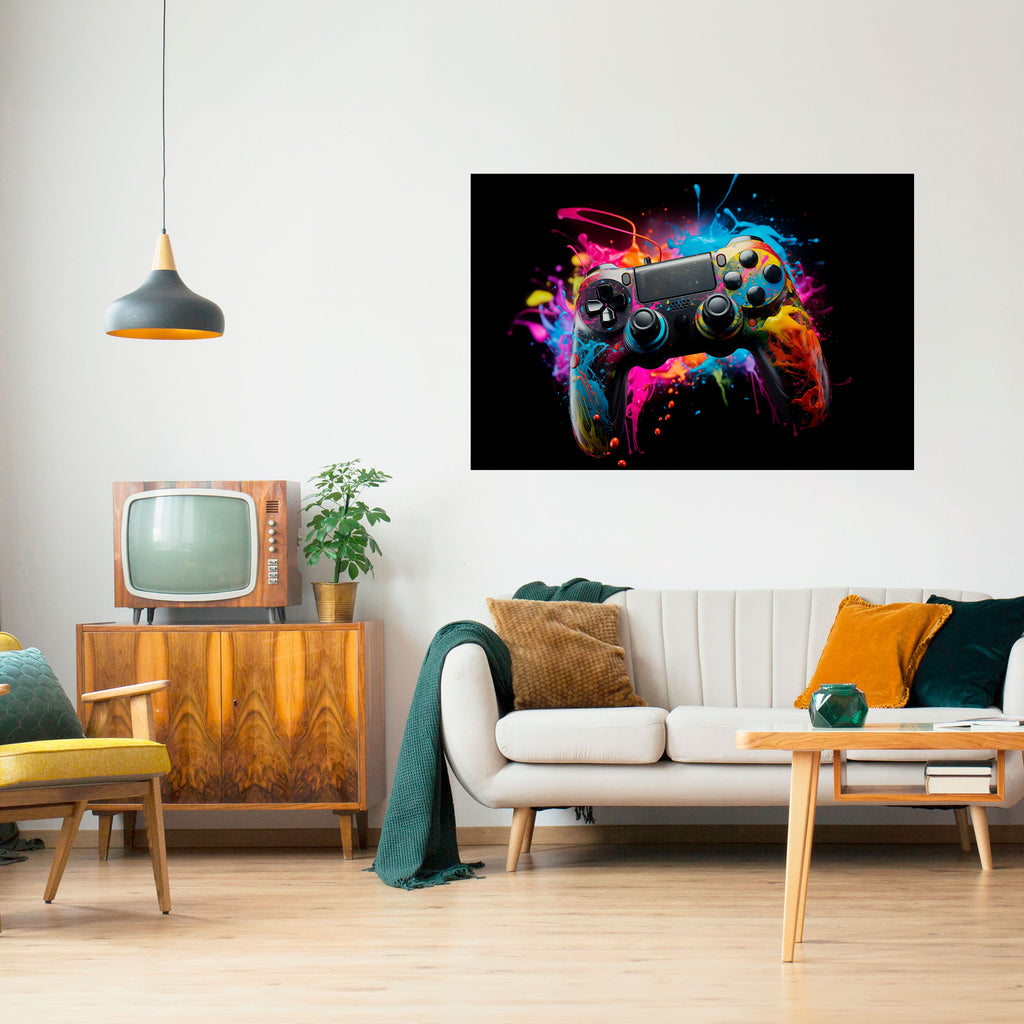 Póster horizontal autoadhesivo "JUEGO CIBERNÉTICO"