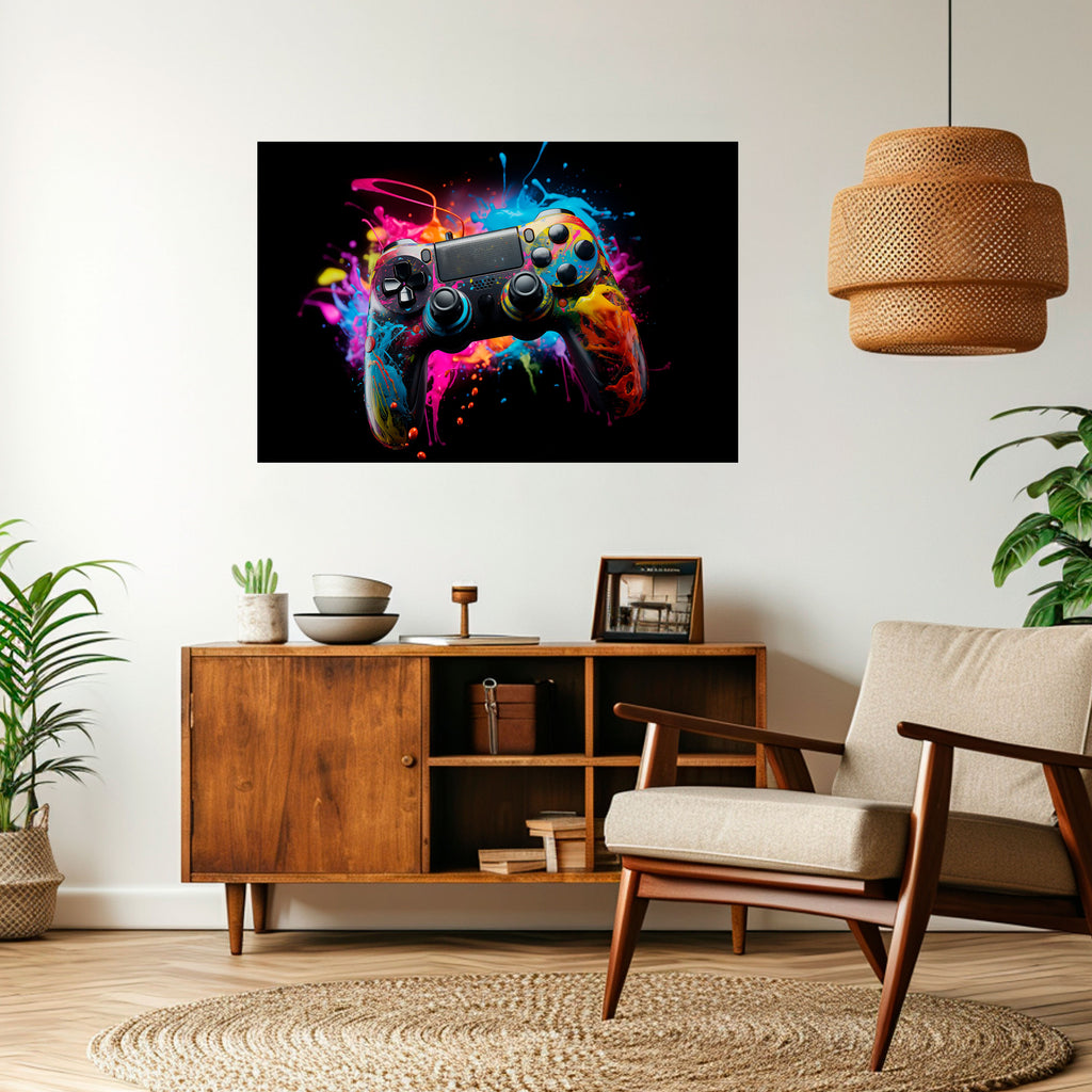 Póster horizontal autoadhesivo "JUEGO CIBERNÉTICO"