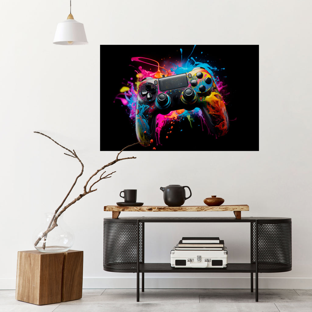 Póster horizontal autoadhesivo "JUEGO CIBERNÉTICO"