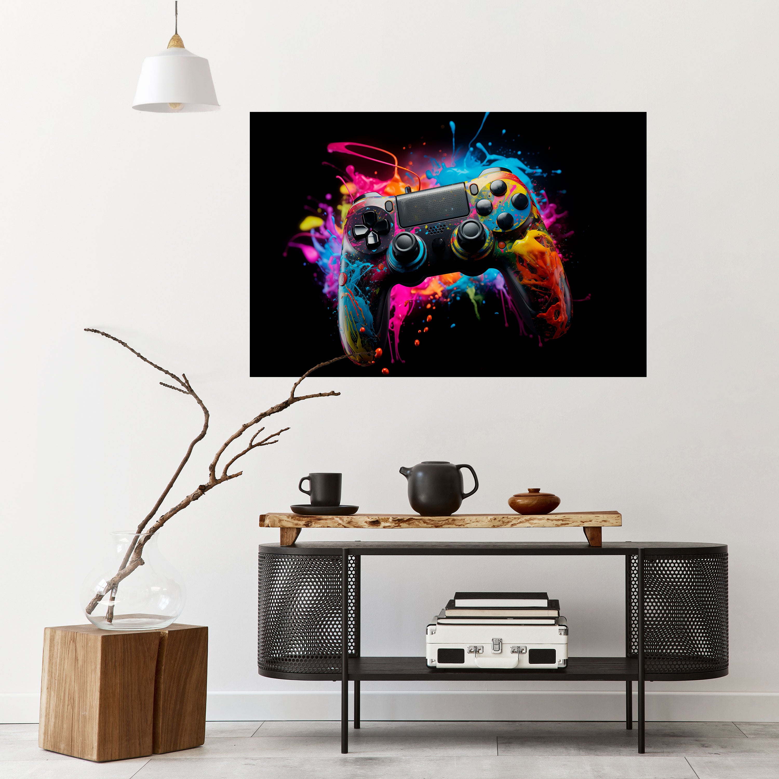 Póster horizontal autoadhesivo "JUEGO CIBERNÉTICO"