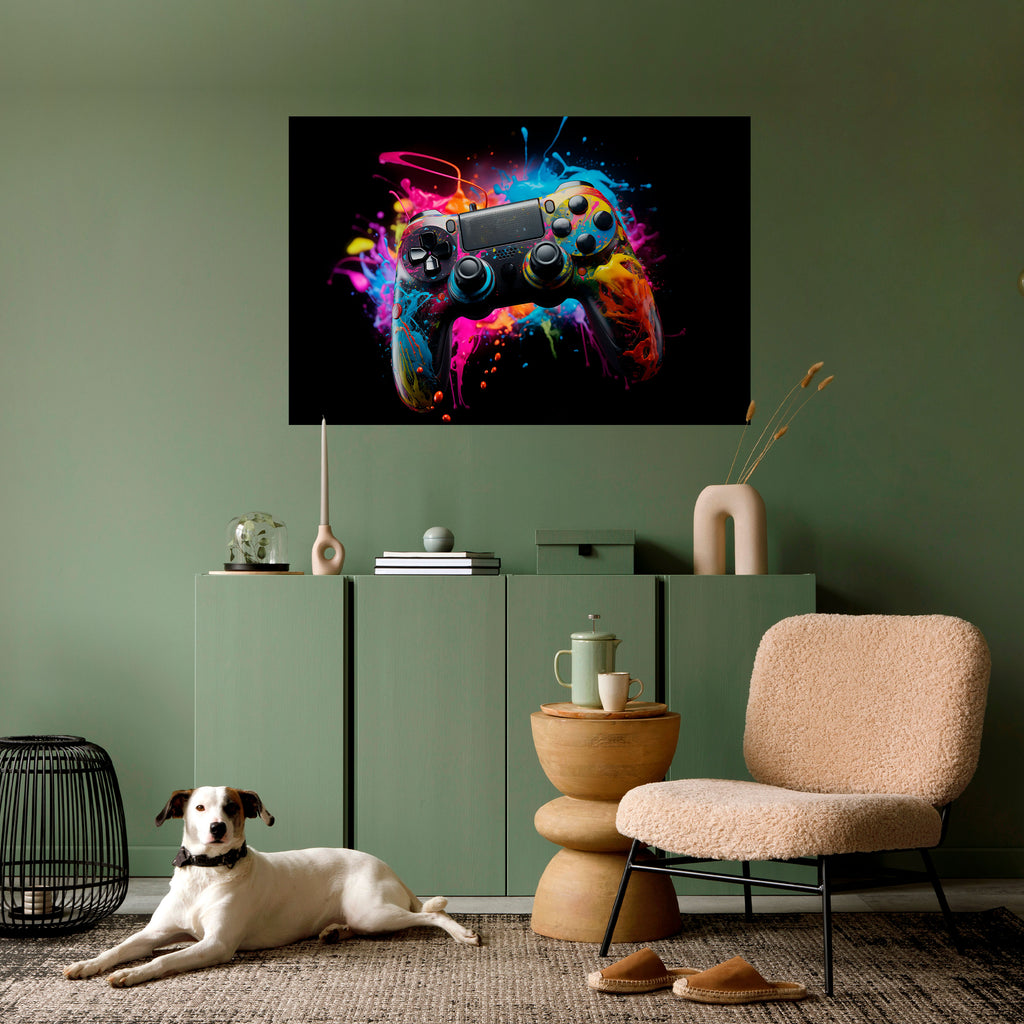 Póster horizontal autoadhesivo "JUEGO CIBERNÉTICO"