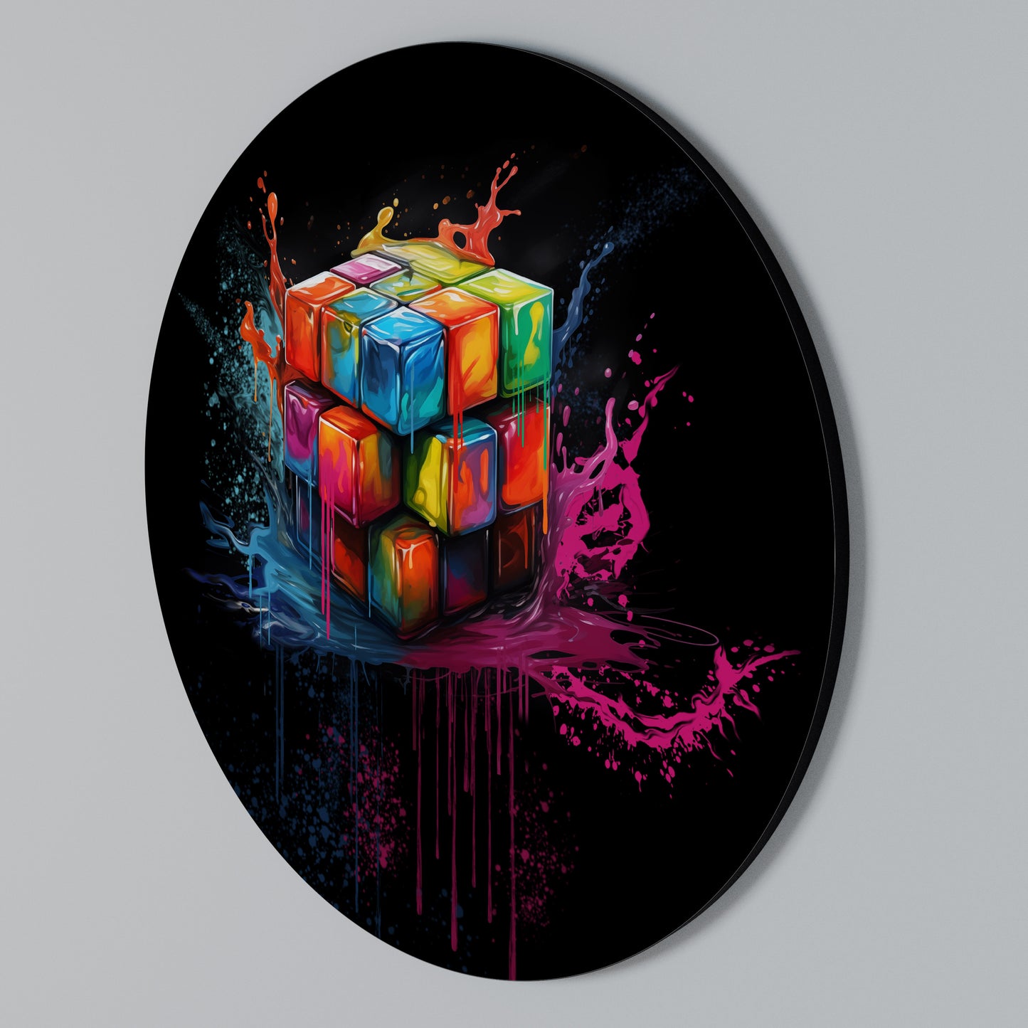 CUBE FUSION Arte de pared redondo