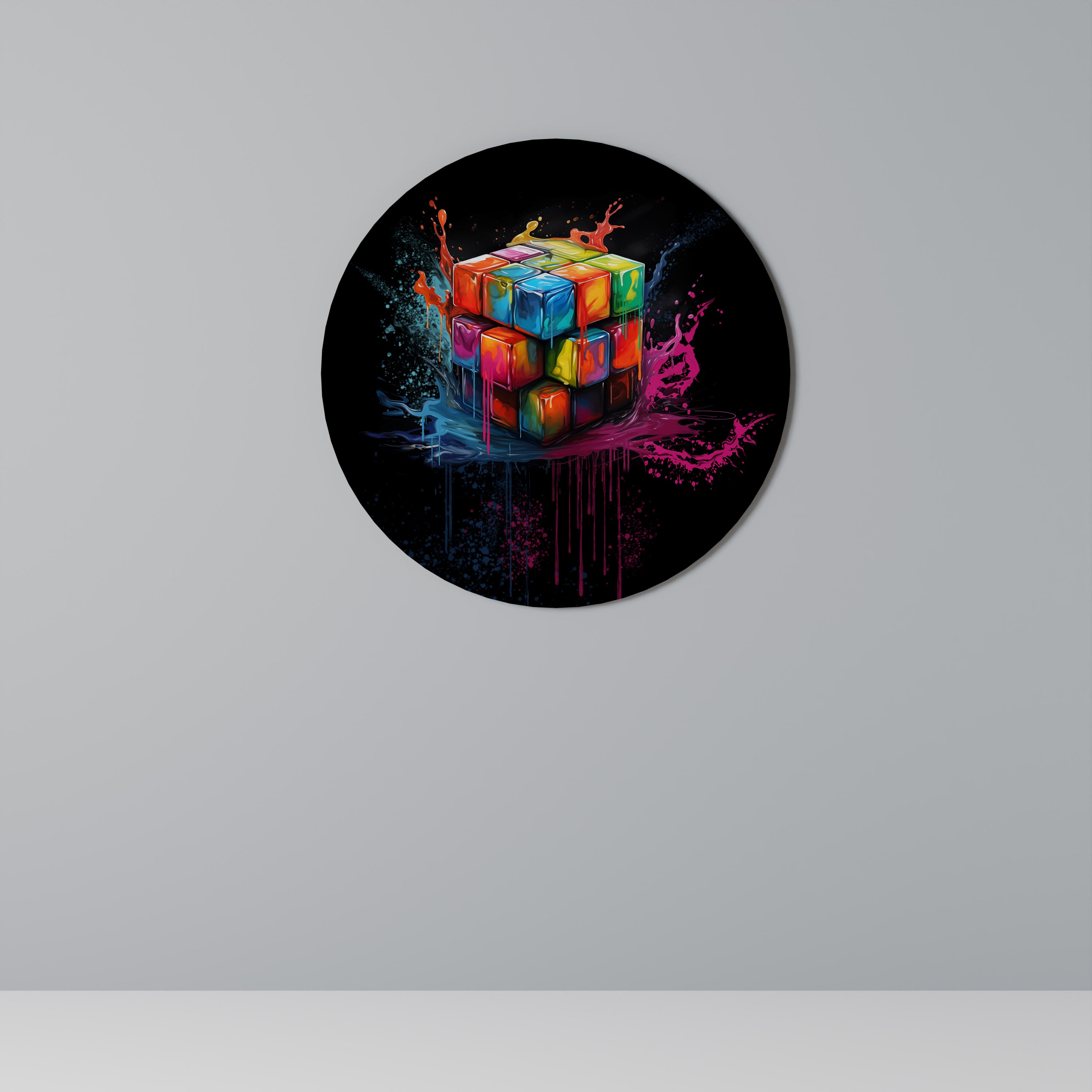 CUBE FUSION Round Wall Art