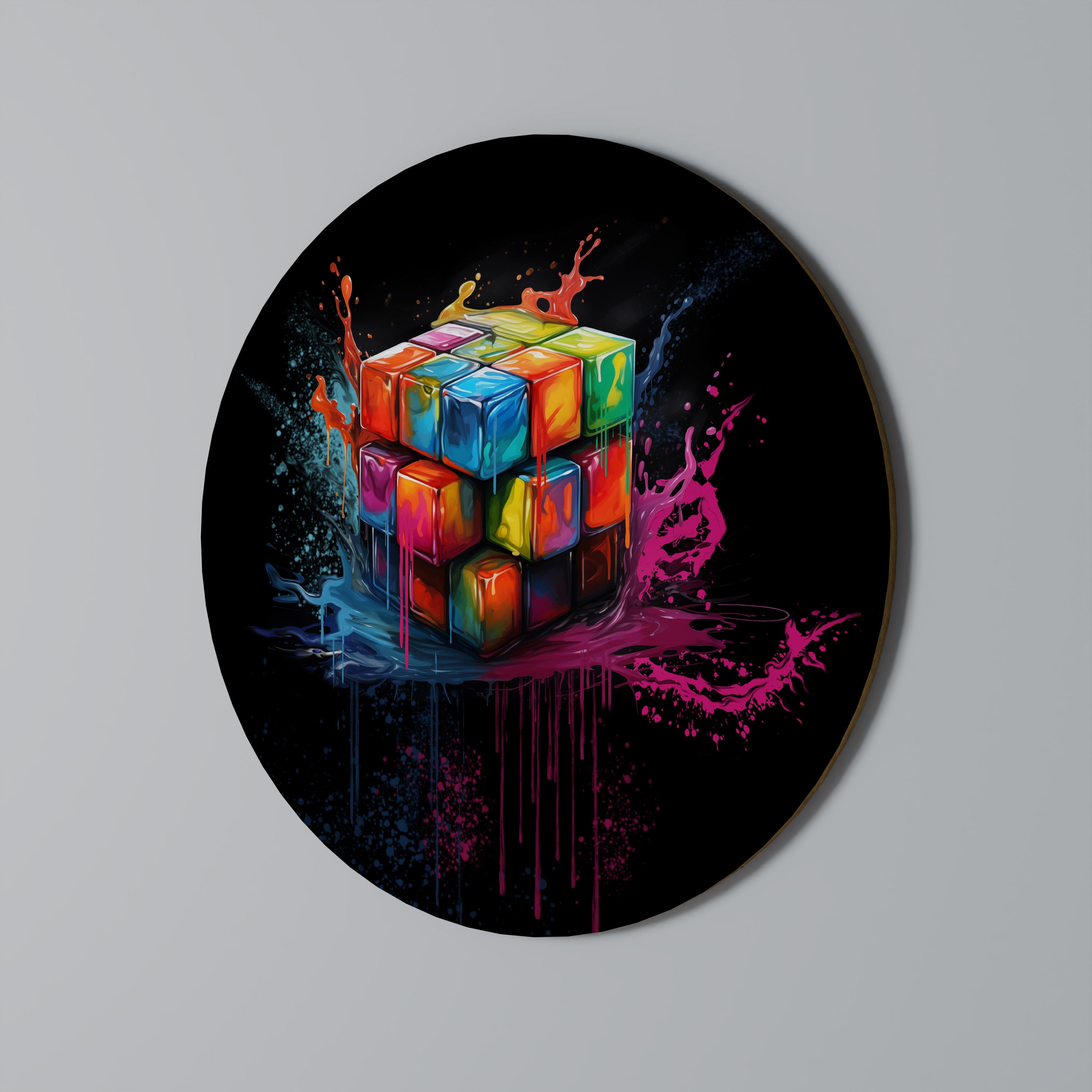 CUBE FUSION Round Wall Art