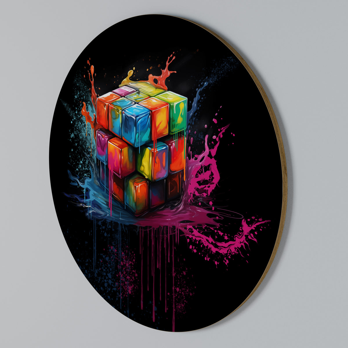CUBE FUSION Arte de pared redondo