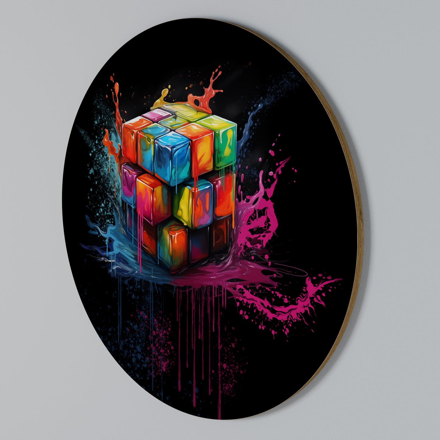 CUBE FUSION Arte de pared redondo