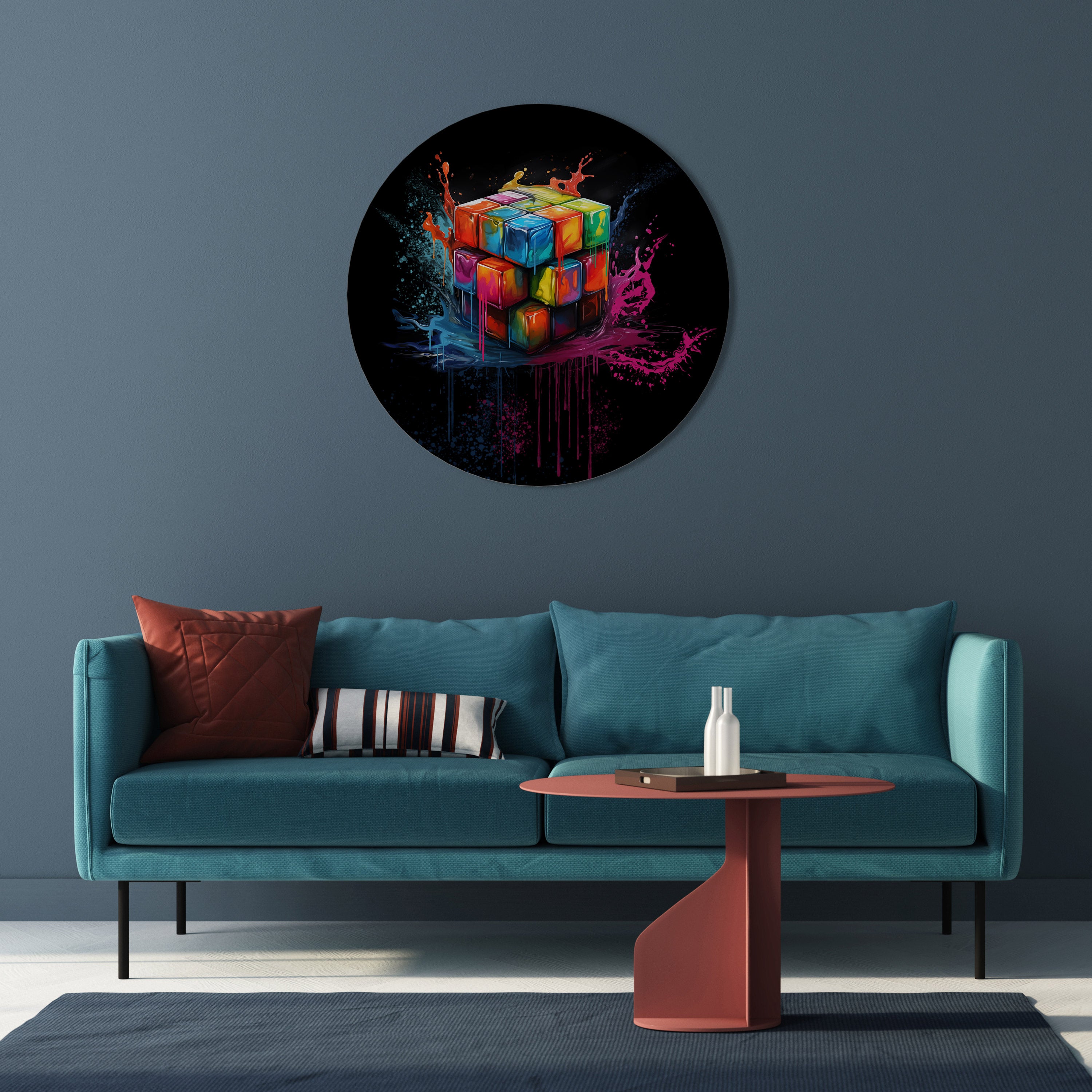 CUBE FUSION Round Wall Art