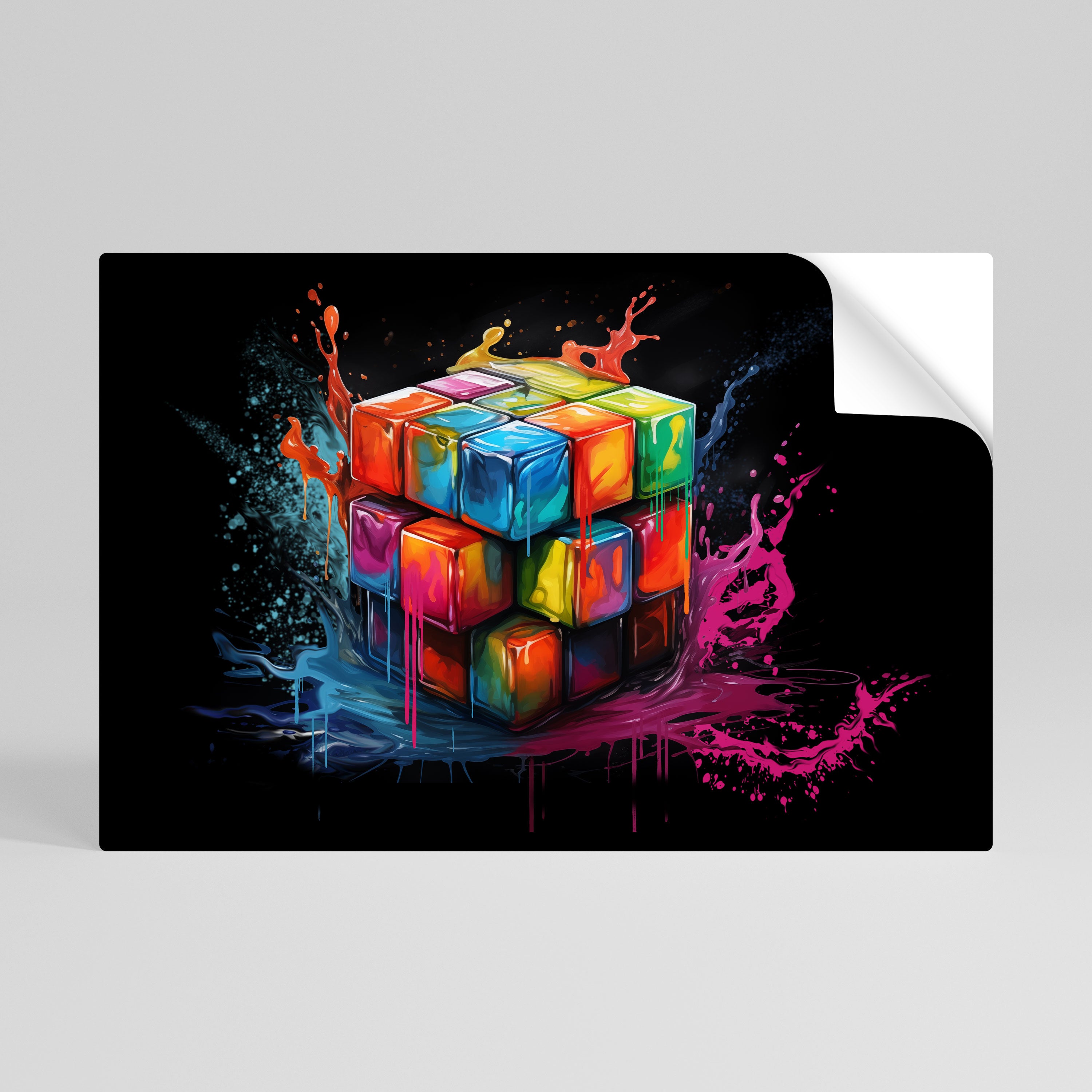 Póster horizontal autoadhesivo CUBE FUSION