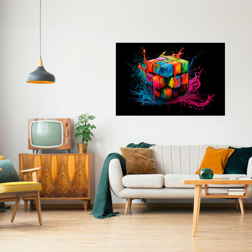 Póster horizontal autoadhesivo CUBE FUSION