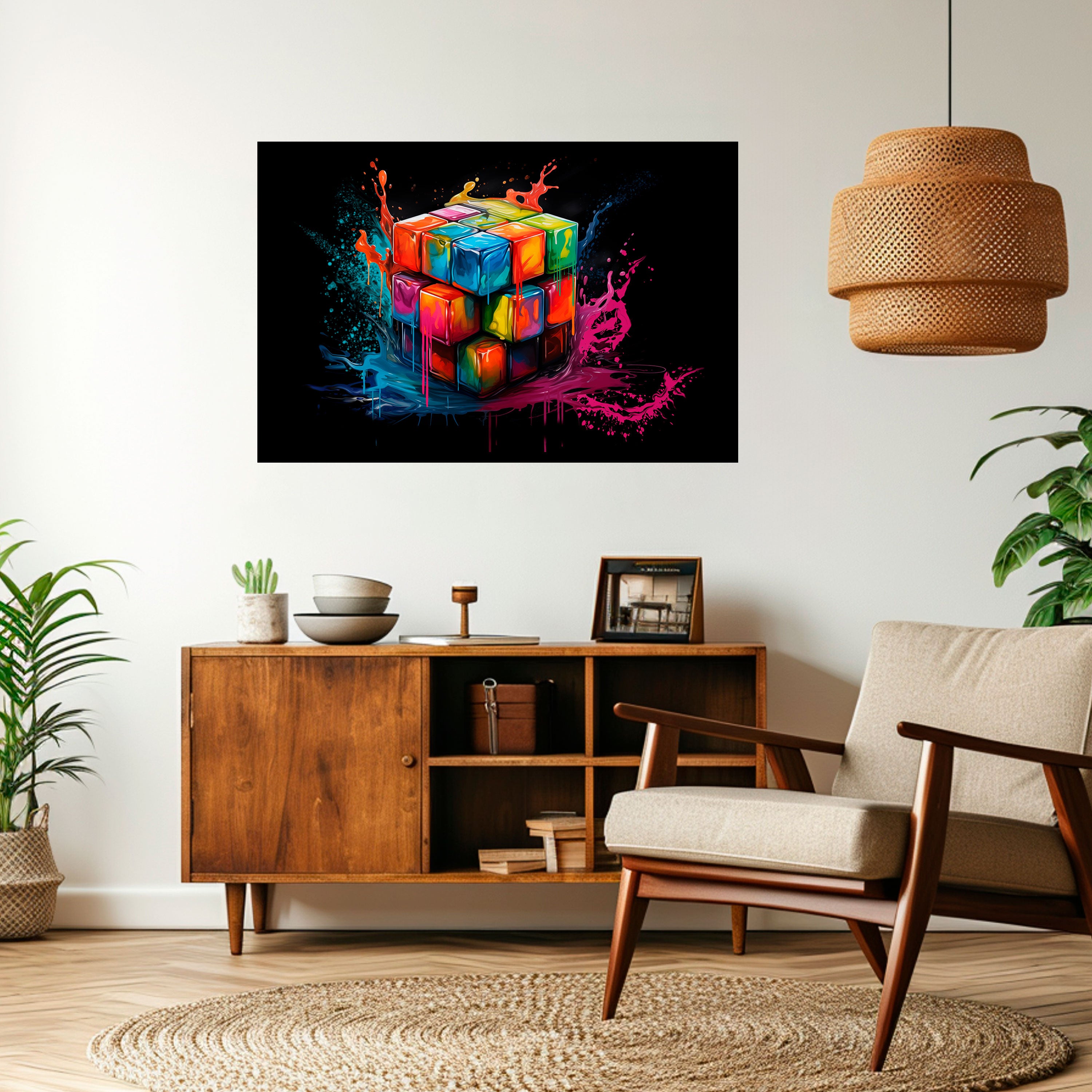 Póster horizontal autoadhesivo CUBE FUSION