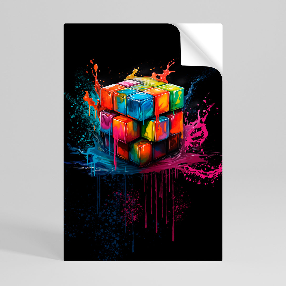 CUBE FUSION Póster adhesivo vertical