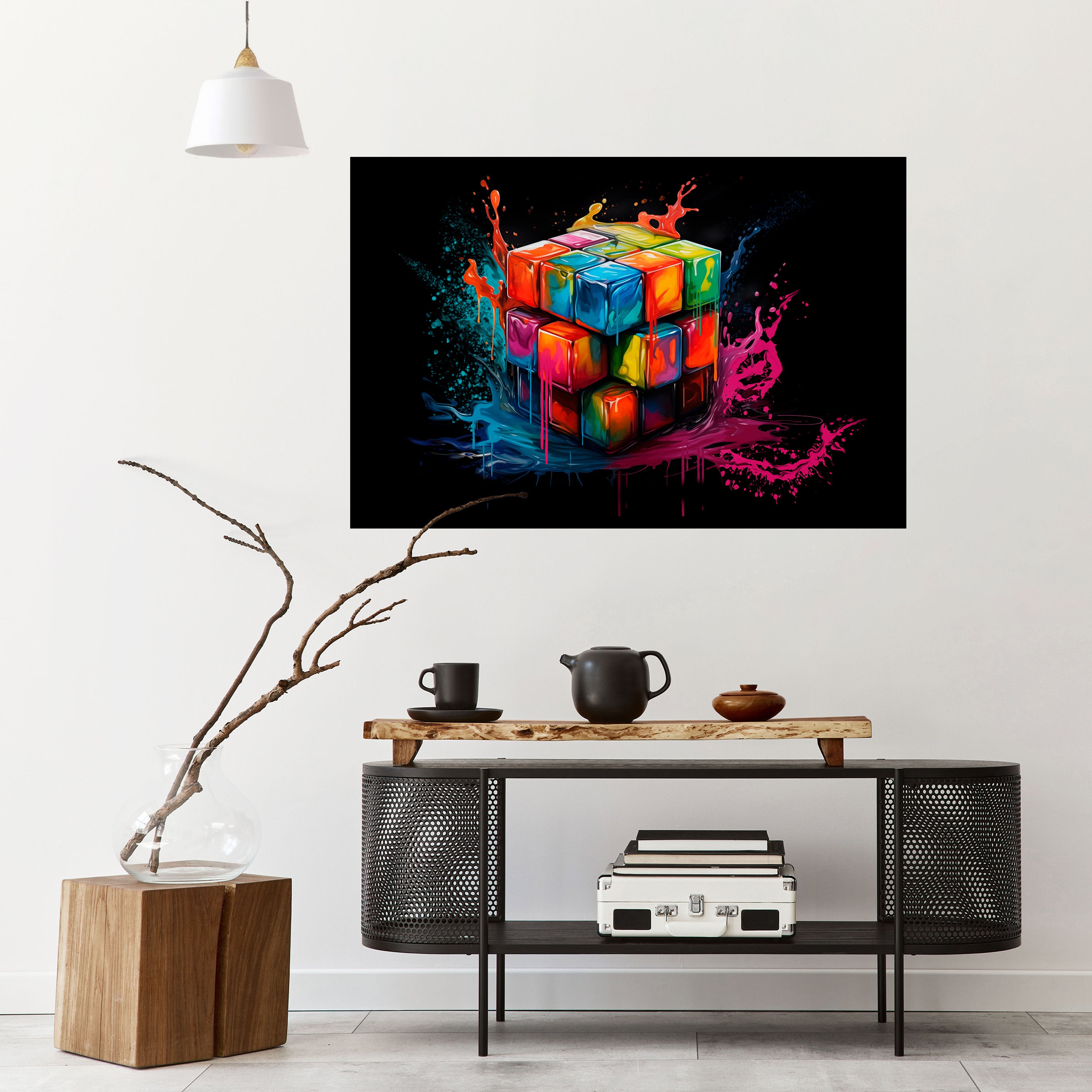 Póster horizontal autoadhesivo CUBE FUSION