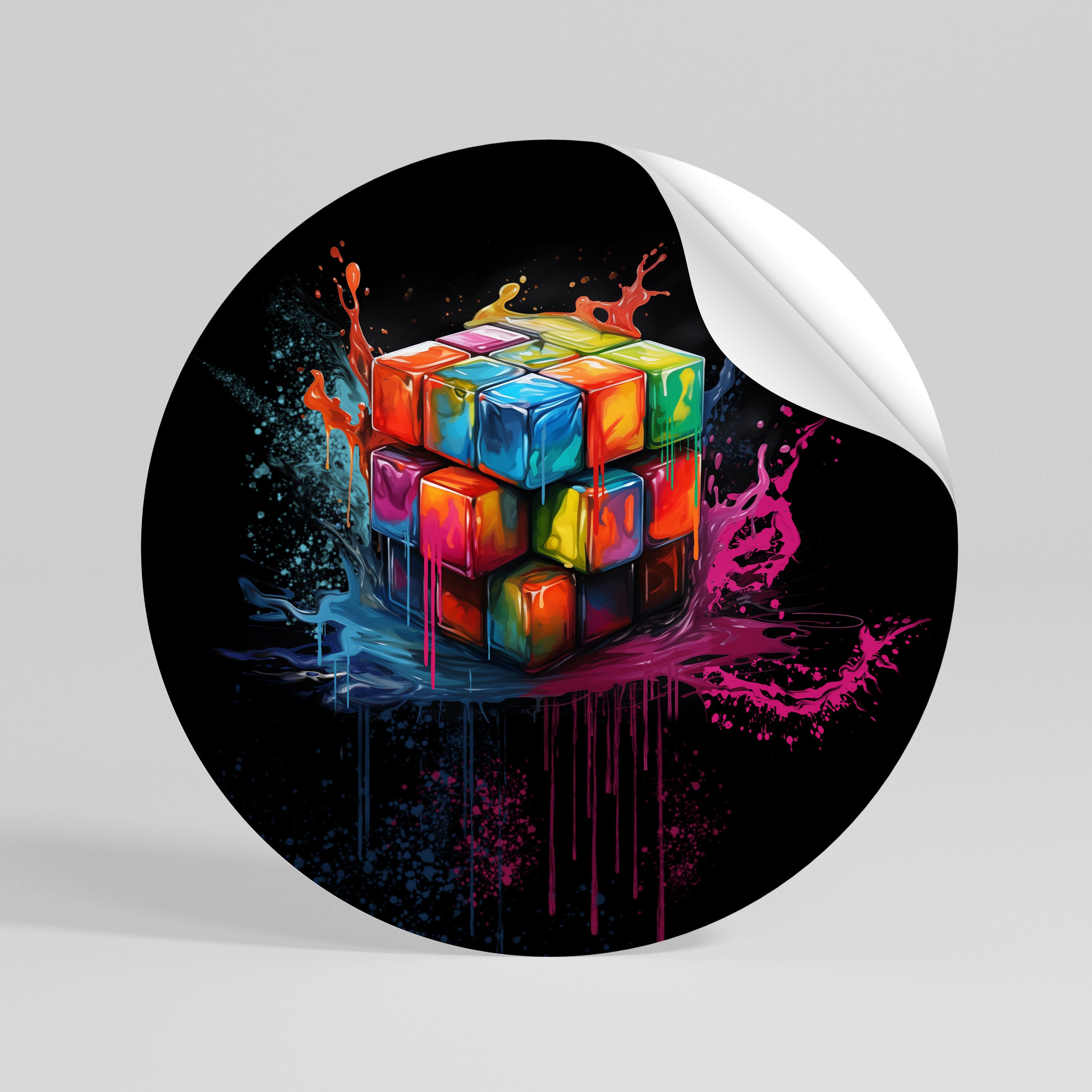 CUBE FUSION Vinilo adhesivo redondo