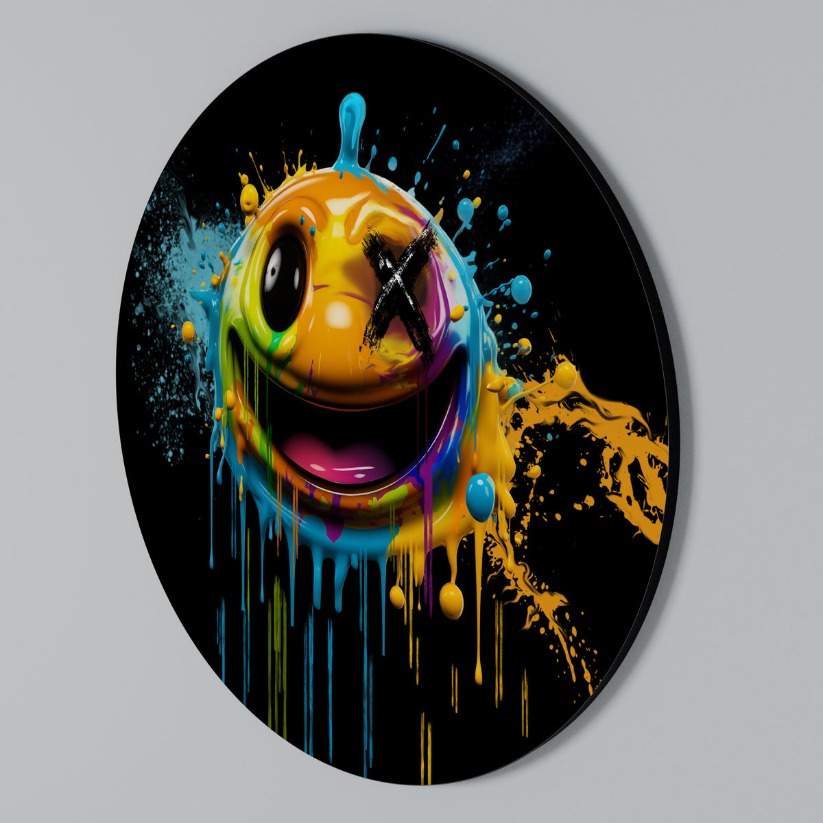 TRIPPY HAPPINESS Arte de pared redondo