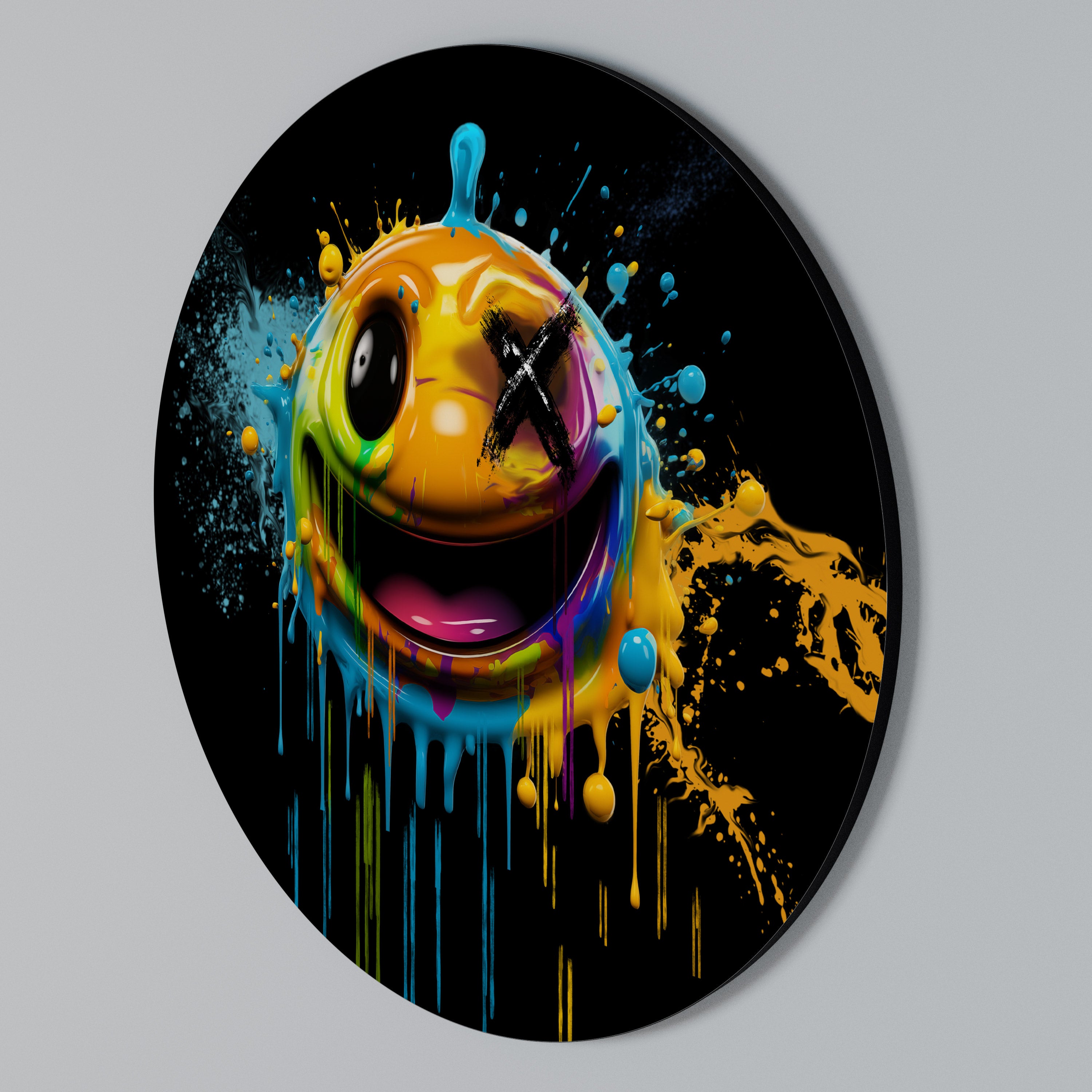 TRIPPY HAPPINESS Round Wall Art