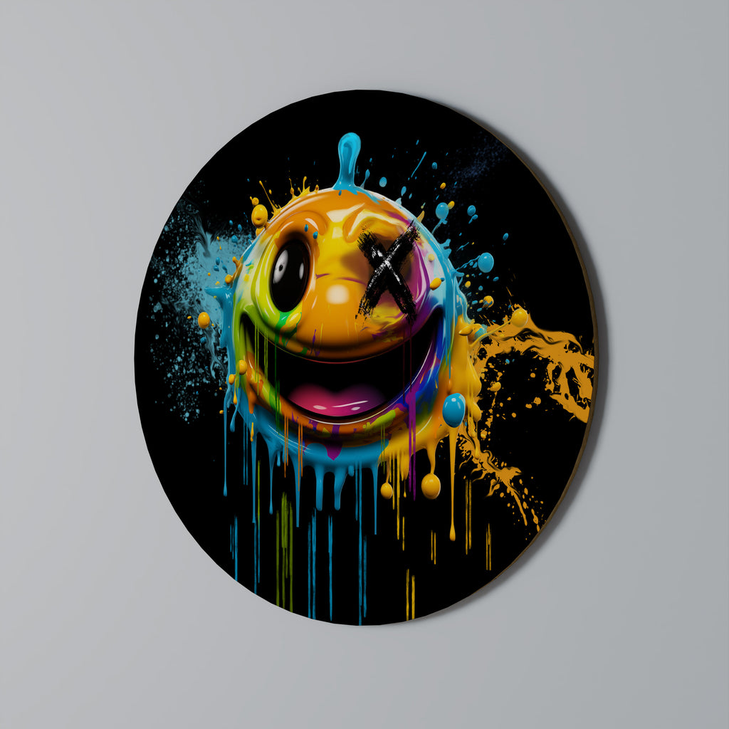 TRIPPY HAPPINESS Round Wall Art