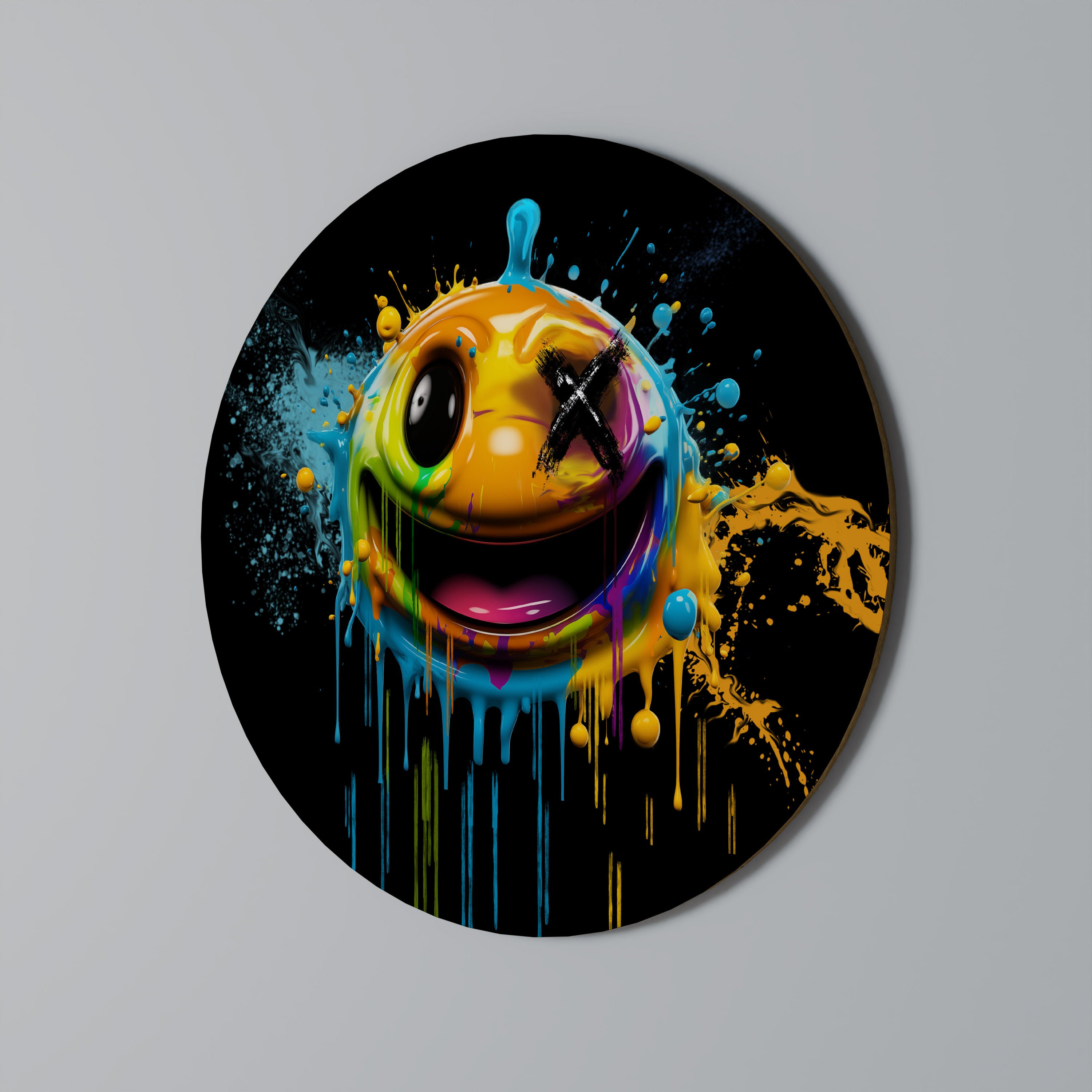 TRIPPY HAPPINESS Round Wall Art