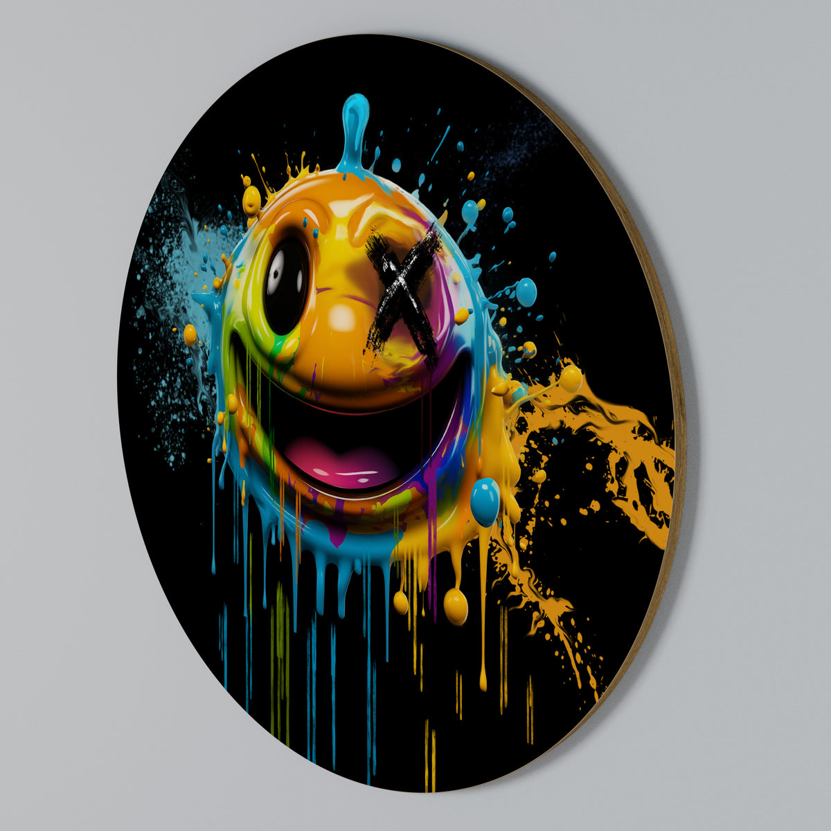 TRIPPY HAPPINESS Arte de pared redondo