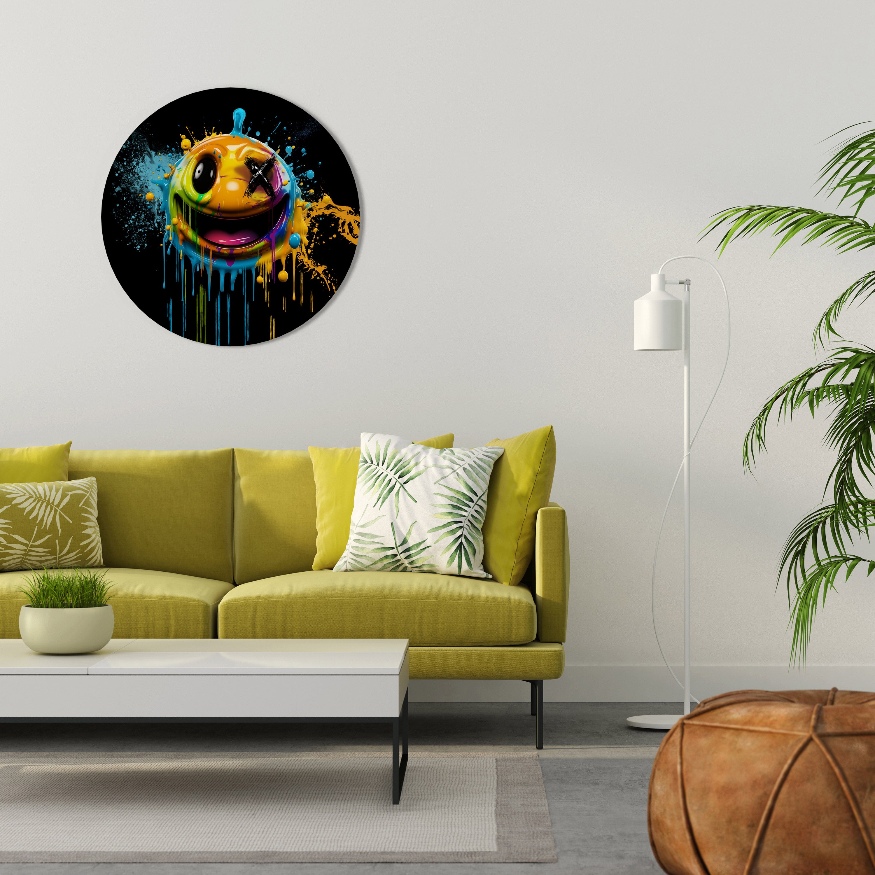 TRIPPY HAPPINESS Round Wall Art