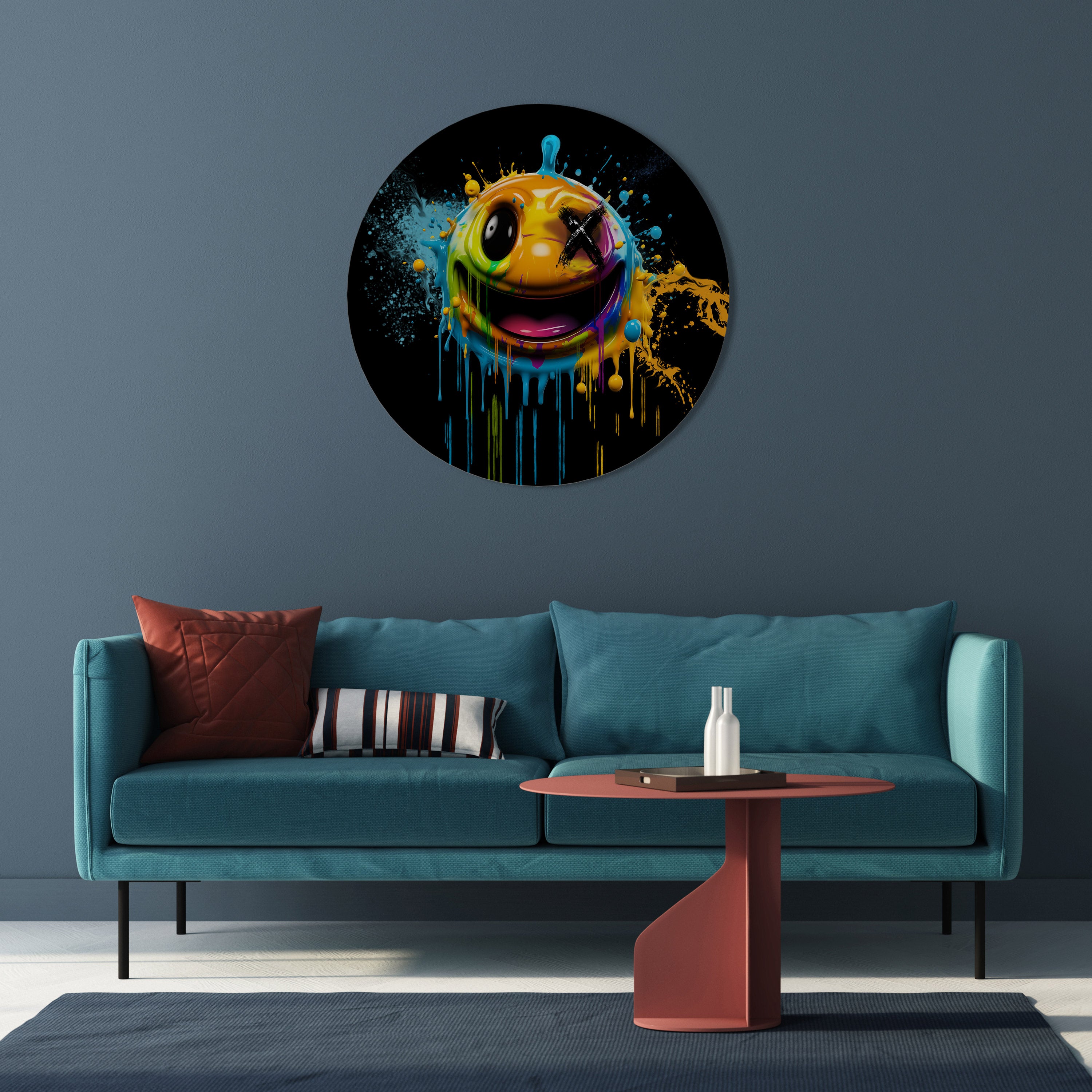 TRIPPY HAPPINESS Round Wall Art