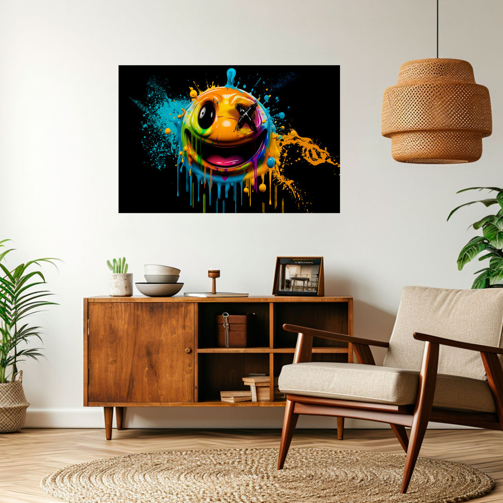 Póster horizontal autoadhesivo TRIPPY HAPPINESS