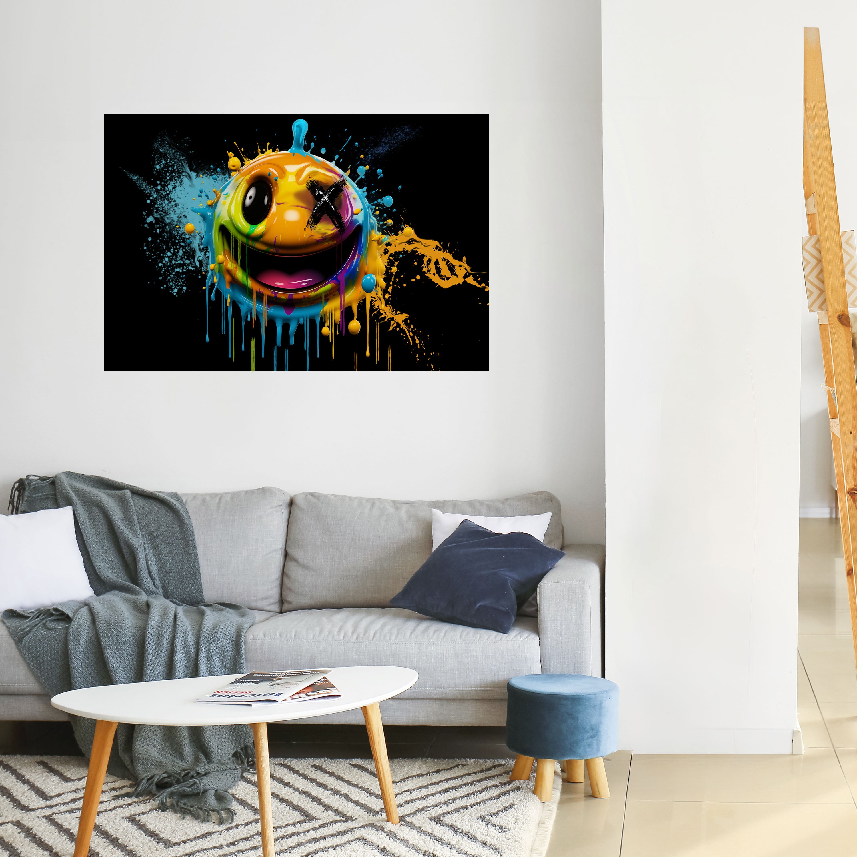 Póster horizontal autoadhesivo TRIPPY HAPPINESS