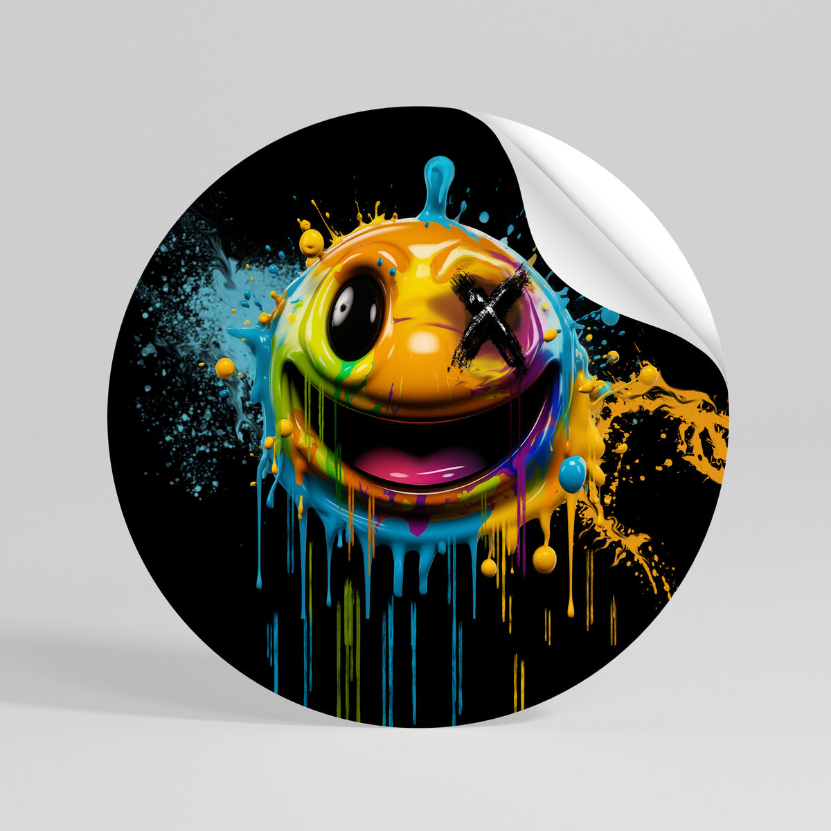 TRIPPY HAPPINESS Vinilo adhesivo redondo
