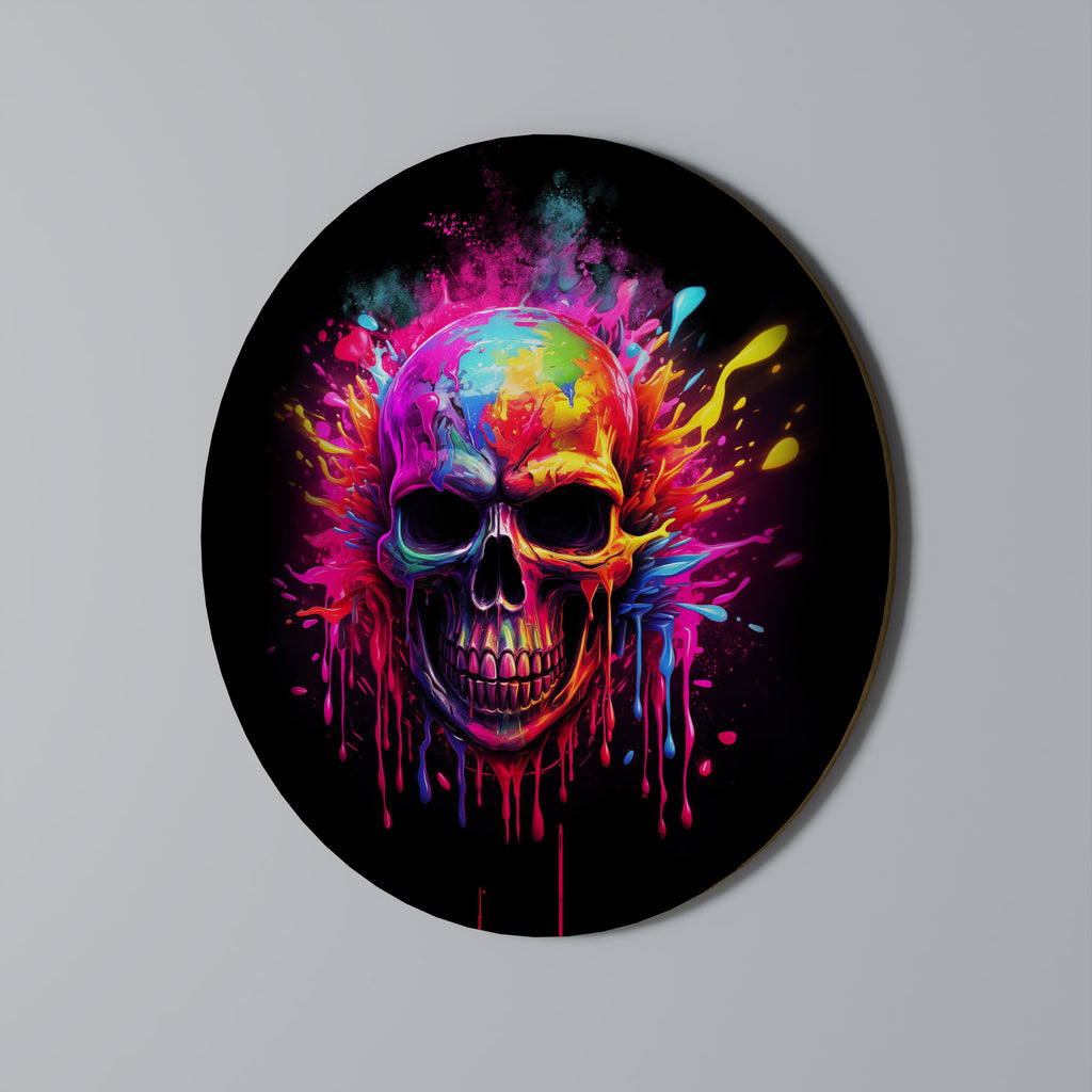 SKULL QUEST Round Wall Art