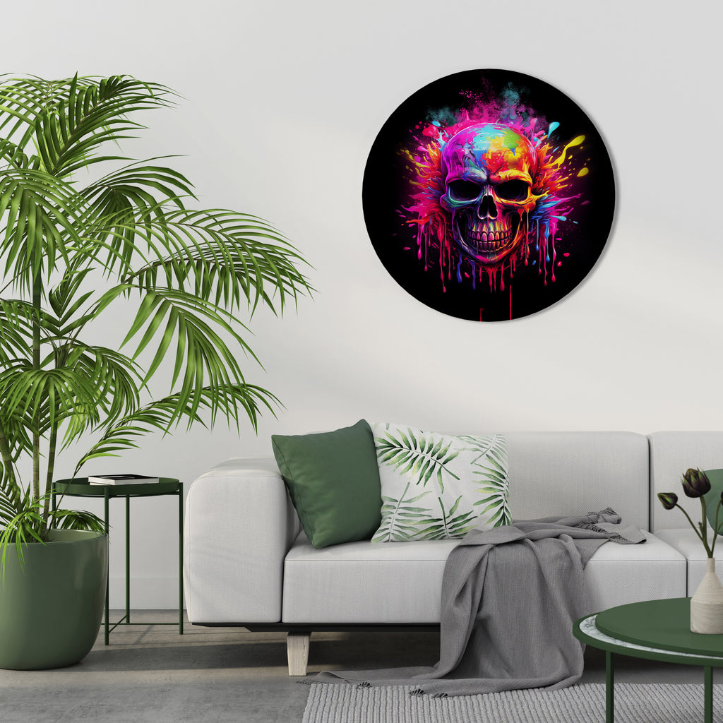 SKULL QUEST Round Wall Art