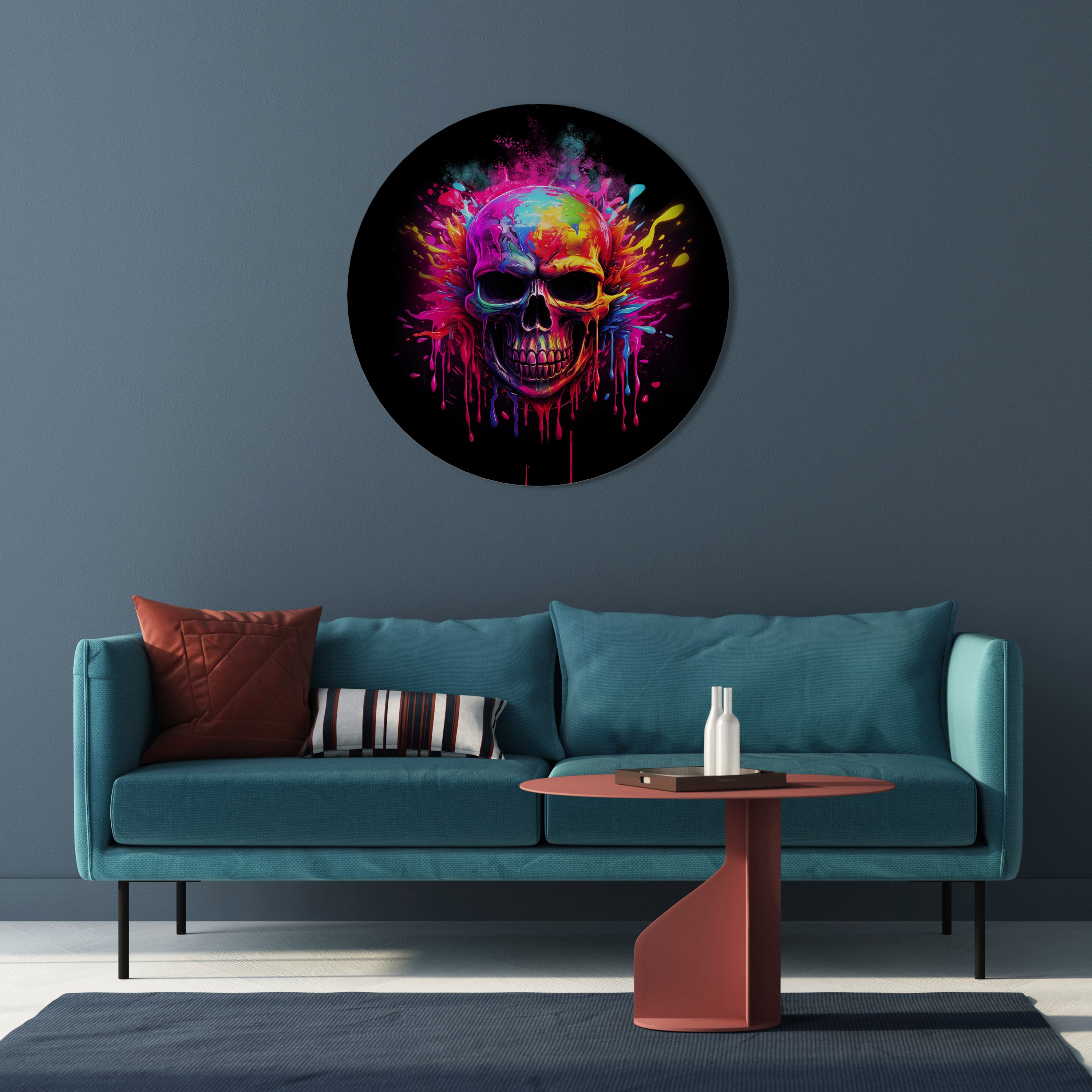 SKULL QUEST Round Wall Art