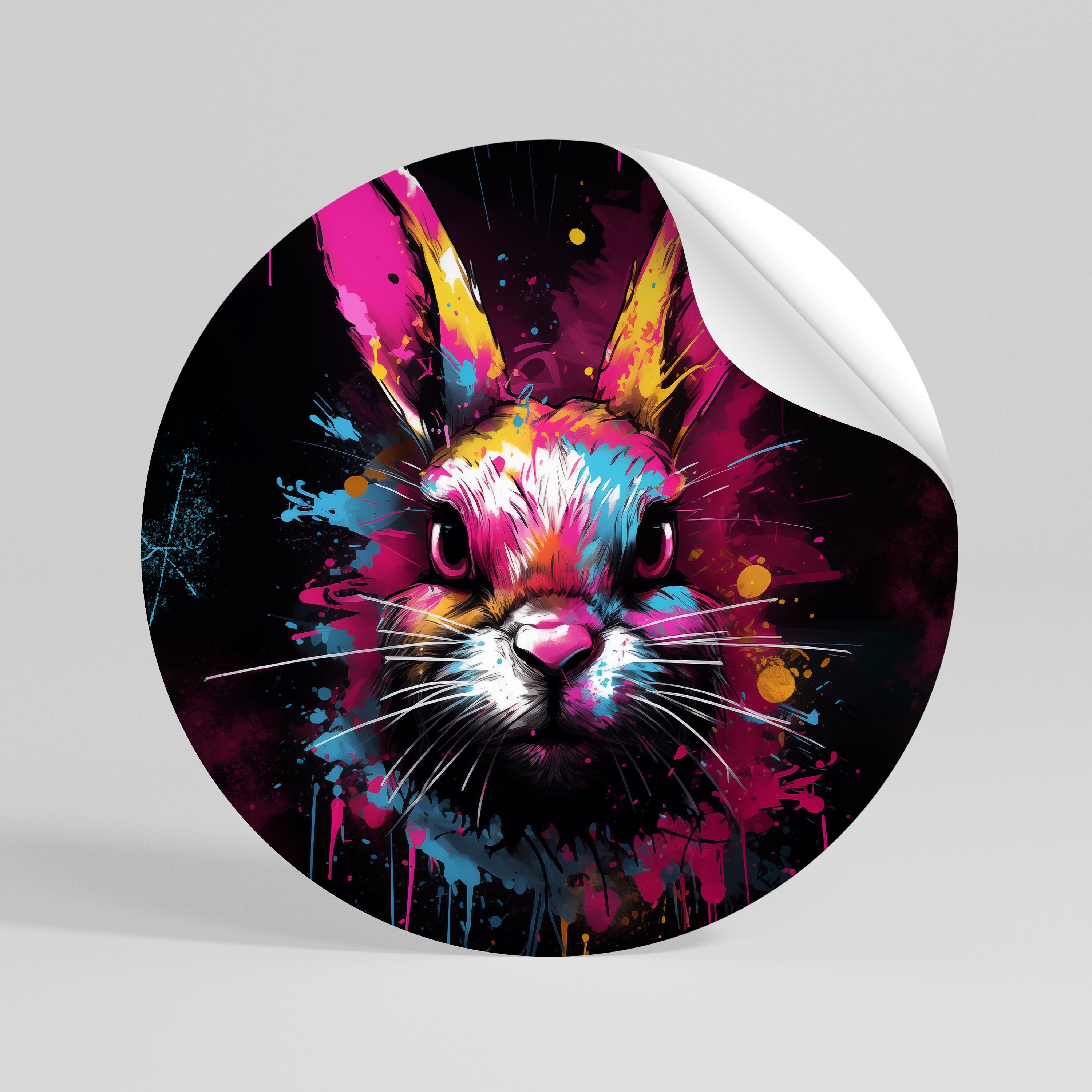 DON'T FOLLOW THE RABBIT Vinilo adhesivo redondo