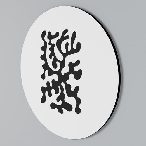 CHARCOAL CASCADE Round Wall Art