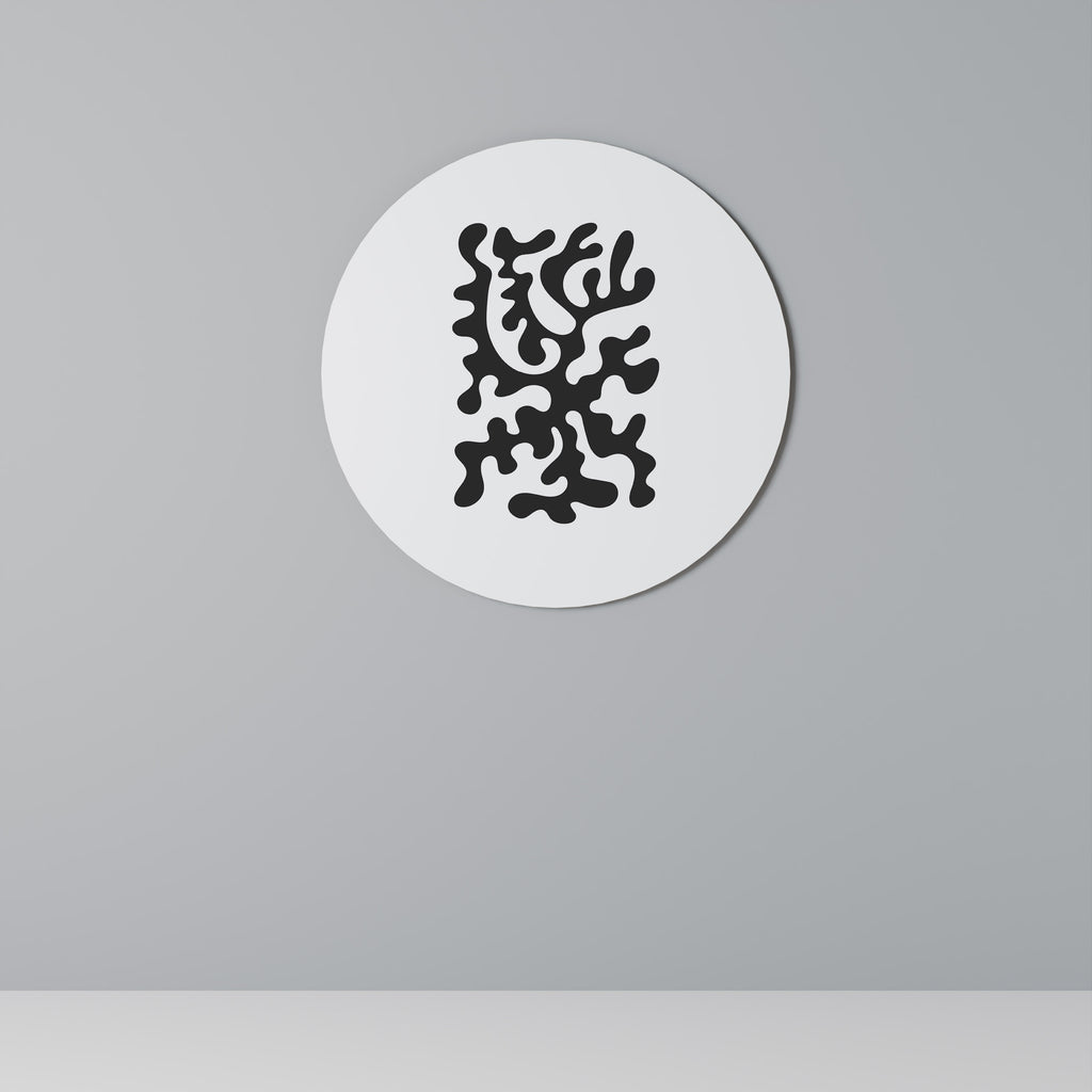 CHARCOAL CASCADE Round Wall Art