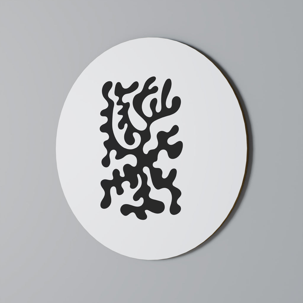 CHARCOAL CASCADE Round Wall Art