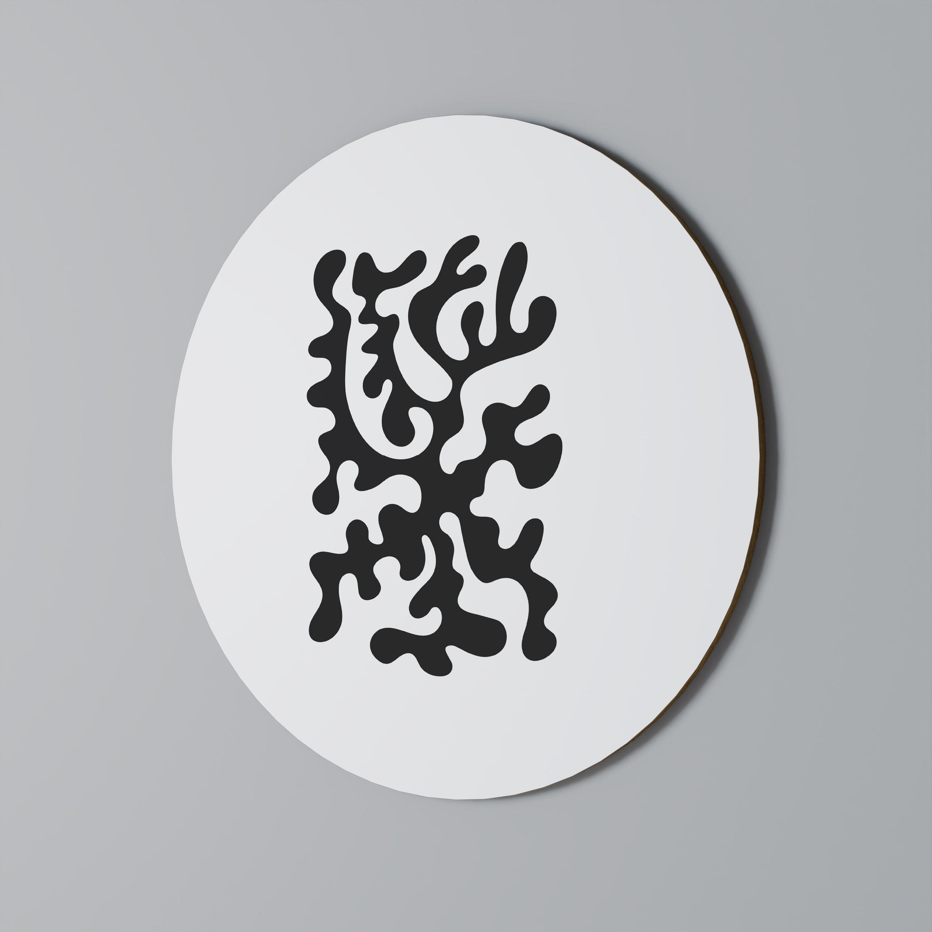 CHARCOAL CASCADE Round Wall Art