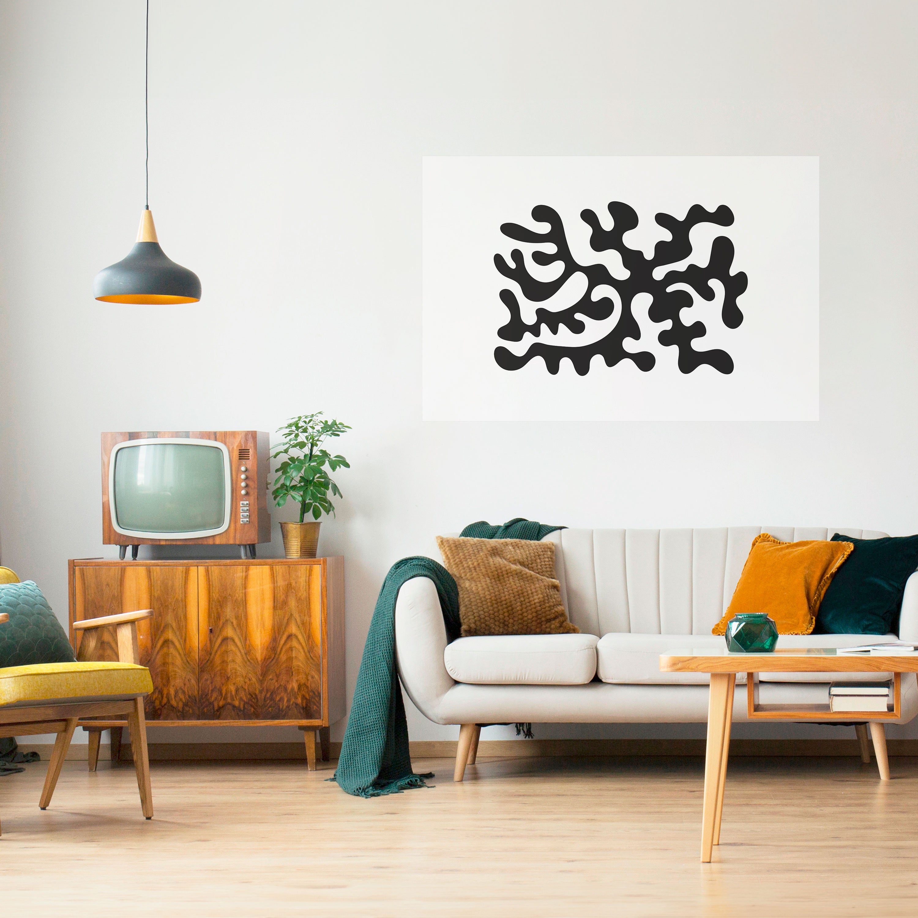 Póster horizontal autoadhesivo "CARCOAL CASCADE"