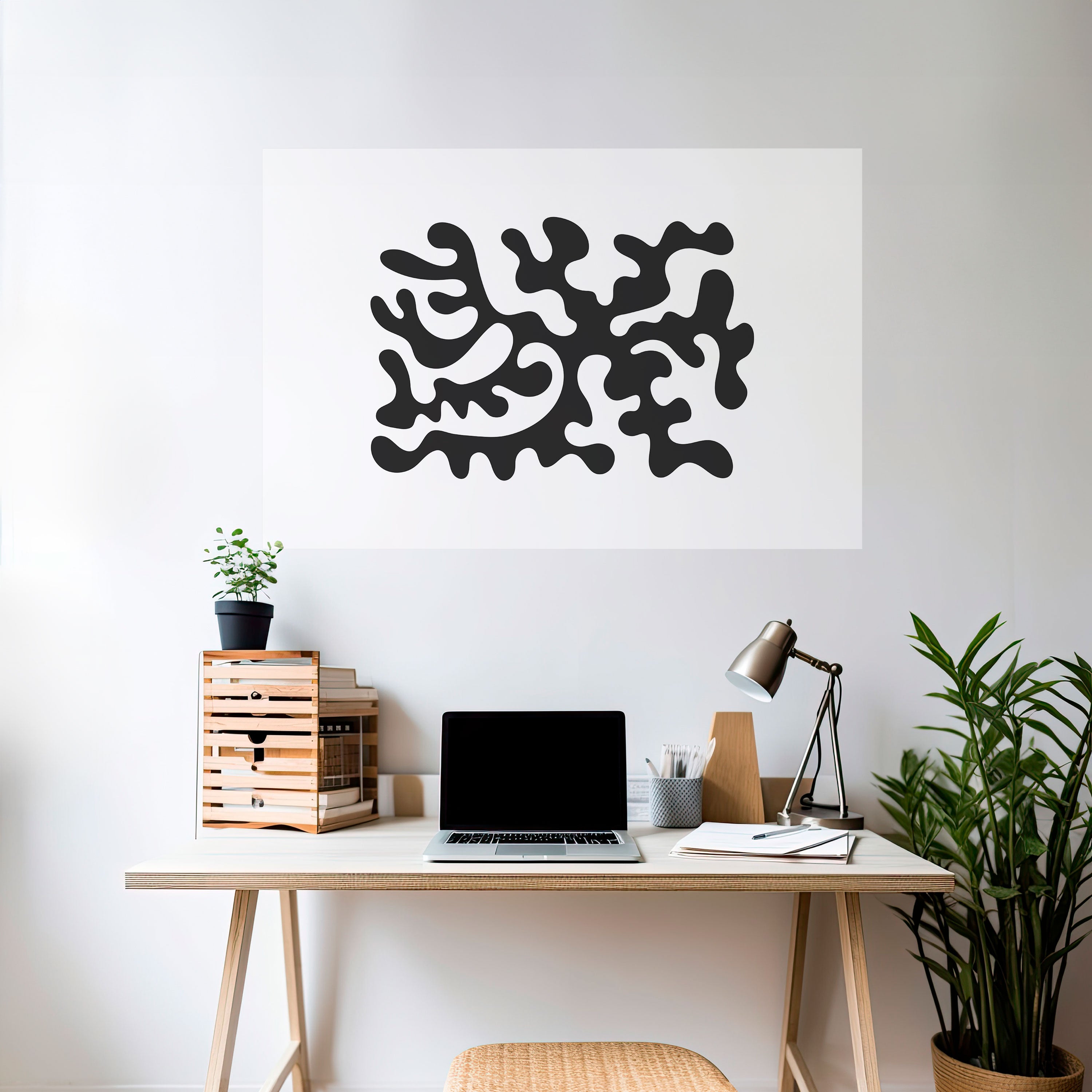 Póster horizontal autoadhesivo "CARCOAL CASCADE"