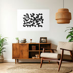 CHARCOAL CASCADE Peel and Stick Horizontal Poster